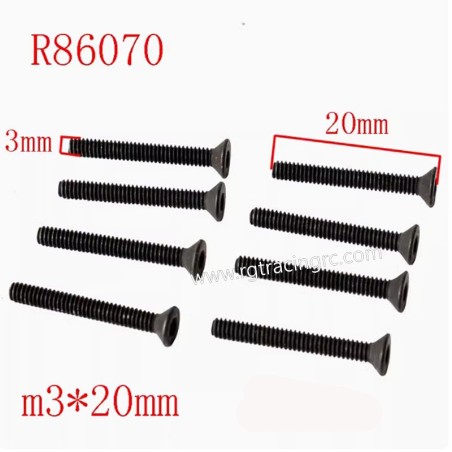 18-RGT_EX86100_Climbing_Car_Original_Parts-3x20-Countersunk-Screws-8pcs